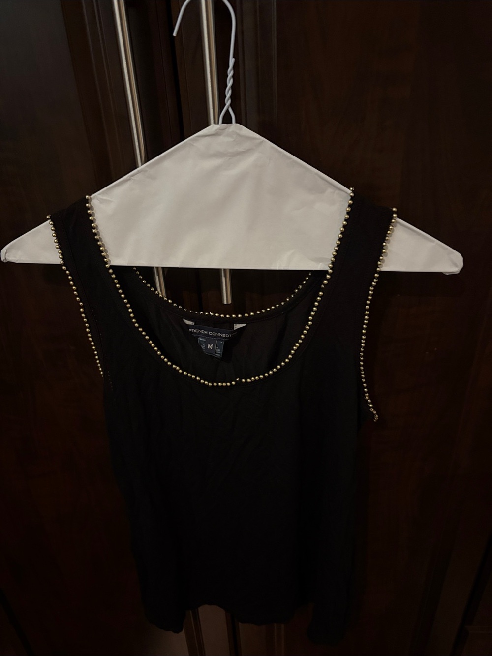 French Connection Black Tank with Gold Stud Detailing
